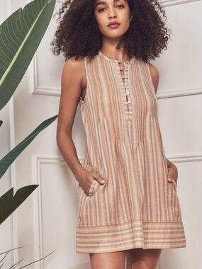 Faherty Isha Dress in Beach Stripe